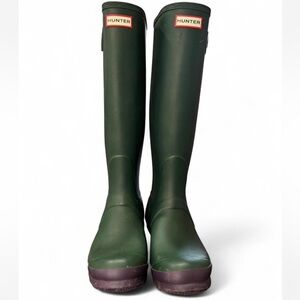 Hunter Dark Green / Purple Rain Boots